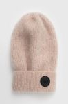 Вовняна шапка MMC STUDIO колір бежевий з товстого трикотажу вовна (3511648)