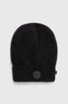 Вовняна шапка MMC STUDIO колір чорний з товстого трикотажу вовна