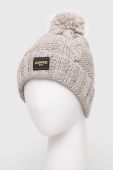 Шапка з домішкою вовни Superdry колір бежевий з товстого трикотажу (3678581)