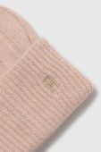 Шапка та шарф з домішкою вовни Tommy Hilfiger колір рожевий Шапка та шарф з домішкою вовни Tommy Hilfiger колір рожевий