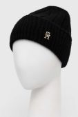 Шапка та шарф з домішкою вовни Tommy Hilfiger колір чорний