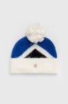 Шапка з домішкою вовни Tommy Hilfiger колір синій з товстого трикотажу (3605452) Шапка з домішкою вовни Tommy Hilfiger колір синій з товстого трикотажу (3605452)