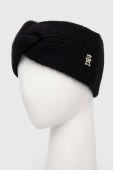 Пов'язка з домішкою вовни Tommy Hilfiger колір чорний Пов'язка з домішкою вовни Tommy Hilfiger колір чорний