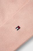 Шапка з домішкою кашеміру Tommy Hilfiger колір рожевий з тонкого трикотажу Шапка з домішкою кашеміру Tommy Hilfiger колір рожевий з тонкого трикотажу
