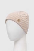 Кашемірова шапка Tommy Hilfiger колір бежевий з тонкого трикотажу вовна Кашемірова шапка Tommy Hilfiger колір бежевий з тонкого трикотажу вовна