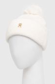 Шапка з домішкою вовни Tommy Hilfiger колір бежевий з товстого трикотажу (3605464) Шапка з домішкою вовни Tommy Hilfiger колір бежевий з товстого трикотажу (3605464)