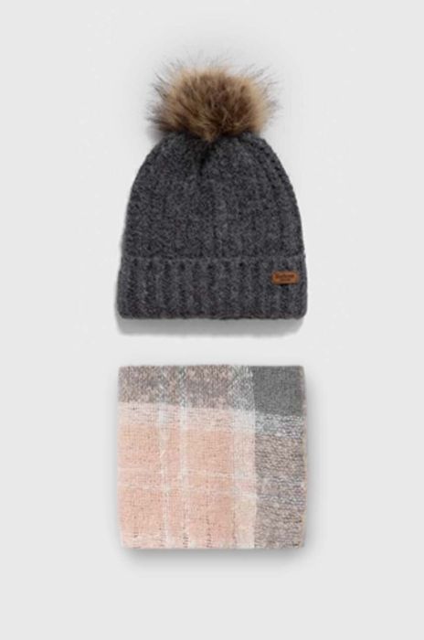 Шапка і шарф Barbour колір сірий (3550219) Шапка і шарф Barbour колір сірий (3550219)