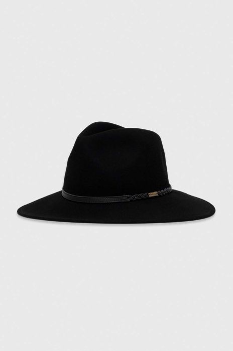 Вовняний капелюх Barbour колір чорний вовна