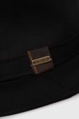 Капелюх Barbour Vintage Wax Bushman колір чорний з бавовни Капелюх Barbour Vintage Wax Bushman колір чорний з бавовни
