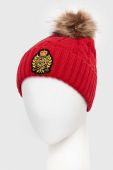 Шапка з домішкою вовни Lauren Ralph Lauren колір червоний з тонкого трикотажу