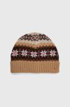 Вовняна шапка Lauren Ralph Lauren колір коричневий вовна Вовняна шапка Lauren Ralph Lauren колір коричневий вовна