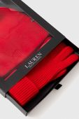 Вовняні шапка та рукавички Lauren Ralph Lauren колір червоний Вовняні шапка та рукавички Lauren Ralph Lauren колір червоний