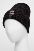 Вовняна шапка Karl Lagerfeld колір чорний вовна