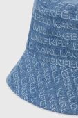 Двосторонній капелюх Karl Lagerfeld колір блакитний (3428698)