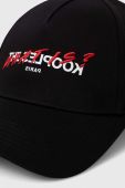 Бавовняна бейсболка The Kooples колір чорний з принтом