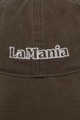 Бавовняна бейсболка La Mania колір зелений з аплікацією