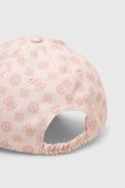Бавовняна кепка Guess колір рожевий візерунок Бавовняна кепка Guess колір рожевий візерунок