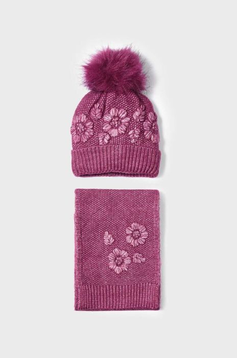 Дитяча шапка і шарф Mayoral колір червоний (3428734) Дитяча шапка і шарф Mayoral колір червоний (3428734)