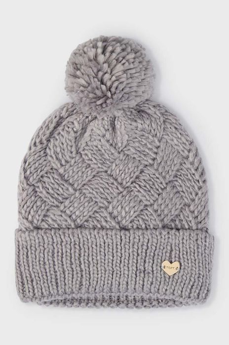 Дитяча шапка з домішкою вовни Mayoral колір сірий з товстого трикотажу вовна Дитяча шапка з домішкою вовни Mayoral колір сірий з товстого трикотажу вовна