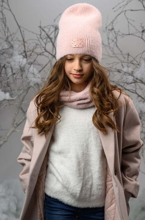 Дитяча шапка Jamiks DORIO колір рожевий Дитяча шапка Jamiks DORIO колір рожевий