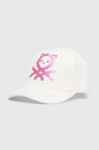 Дитяча бавовняна кепка United Colors of Benetton колір білий з принтом (3466088)