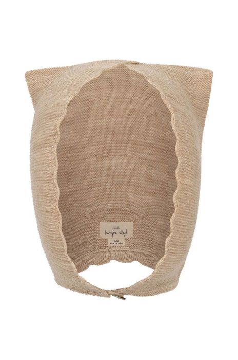 Шапка для немовлят Konges Sl?jd колір бежевий з тонкого трикотажу вовна (3527954)