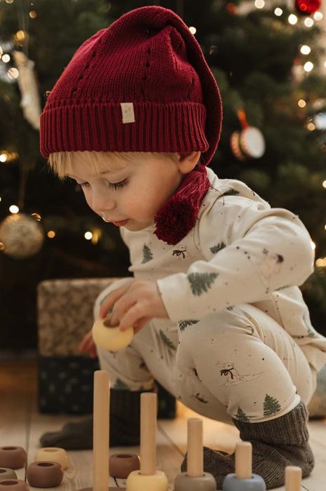 Дитяча шапка That's mine No?l колір бордовий з тонкого трикотажу Дитяча шапка That's mine No?l колір бордовий з тонкого трикотажу