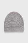 Дитяча вовняна шапка United Colors of Benetton колір сірий з тонкого трикотажу вовна
