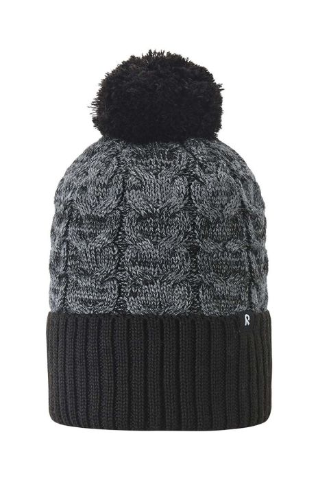 Дитяча вовняна шапка Reima Routii колір чорний вовна