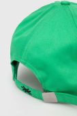 Дитяча бавовняна кепка United Colors of Benetton колір зелений з аплікацією (3550273) Дитяча бавовняна кепка United Colors of Benetton колір зелений з аплікацією (3550273)