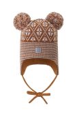 Дитяча вовняна шапка Reima Kuuru колір коричневий вовна
