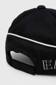 Дитяча бавовняна кепка Emporio Armani колір чорний з аплікацією