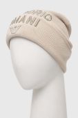 Дитяча шапка з домішкою вовни Emporio Armani колір бежевий
