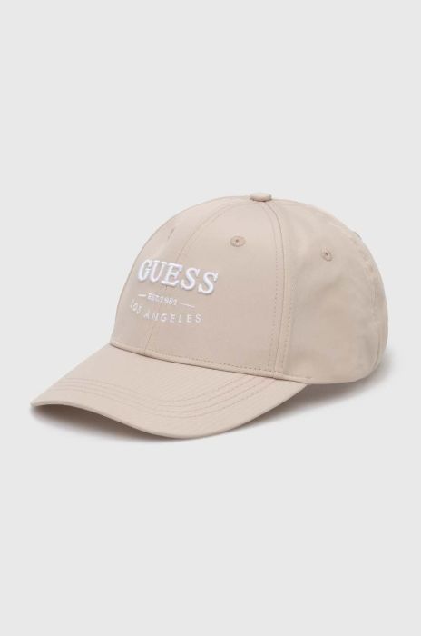 Кепка Guess колір бежевий з аплікацією Кепка Guess колір бежевий з аплікацією