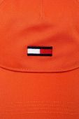 Бавовняна бейсболка Tommy Jeans колір помаранчевий однотонна Бавовняна бейсболка Tommy Jeans колір помаранчевий однотонна