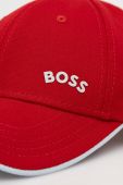 Бавовняна бейсболка Boss Green BOSS GREEN колір червоний однотонна Бавовняна бейсболка Boss Green BOSS GREEN колір червоний однотонна