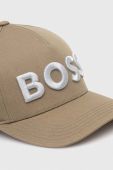 Бавовняна бейсболка BOSS колір бежевий з аплікацією (3351418) Бавовняна бейсболка BOSS колір бежевий з аплікацією (3351418)