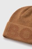 Шапка з домішкою вовни BOSS колір бежевий з тонкого трикотажу