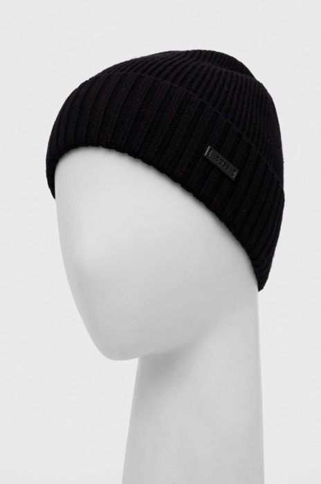 Вовняна шапка BOSS колір чорний вовна (3354015) Вовняна шапка BOSS колір чорний вовна (3354015)