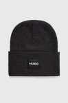 Шапка HUGO колір сірий Шапка HUGO колір сірий