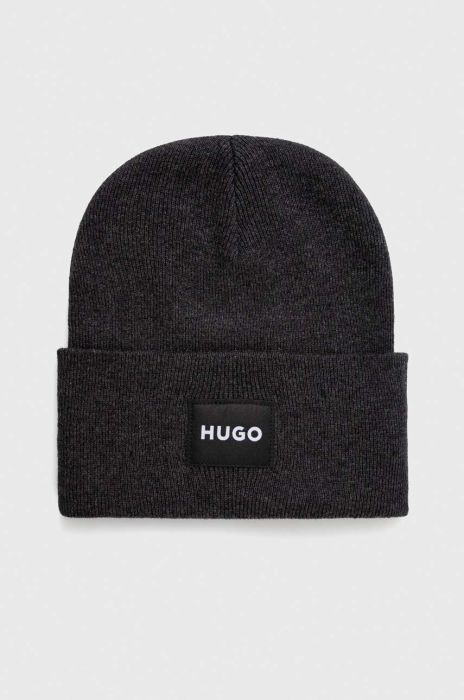 Шапка HUGO колір сірий Шапка HUGO колір сірий