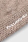 Шапка з домішкою кашеміру Karl Lagerfeld колір бежевий з тонкого трикотажу