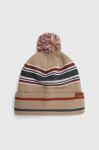Шапка Quiksilver колір бежевий з товстого трикотажу Шапка Quiksilver колір бежевий з товстого трикотажу