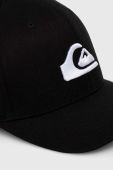 Кепка з домішкою вовни Quiksilver колір чорний з аплікацією Кепка з домішкою вовни Quiksilver колір чорний з аплікацією