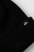 Вовняна шапка Quiksilver колір чорний з товстого трикотажу вовна