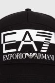 Бавовняна бейсболка EA7 Emporio Armani колір чорний з принтом (3588118)