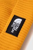 Шапка The North Face колір жовтий з товстого трикотажу