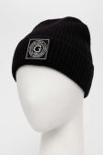 Вовняна шапка Guess колір чорний вовна