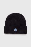 Шапка з домішкою вовни North Sails колір чорний з товстого трикотажу Шапка з домішкою вовни North Sails колір чорний з товстого трикотажу