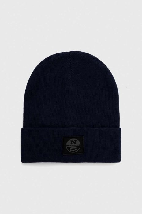 Шапка North Sails колір синій з товстого трикотажу Шапка North Sails колір синій з товстого трикотажу